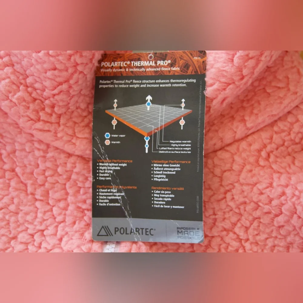 J Crew Vintage Fleece Jacket Pink/Peach Medium NWT - Picture 8 of 9